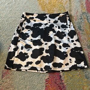 Altar’d State Cow Print Silk Mini Skirt
